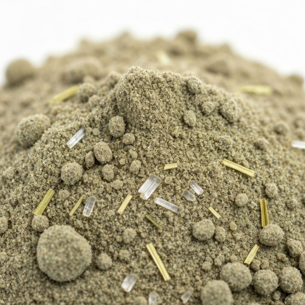 Macro photography of extract powder showing texture and crystalline structure